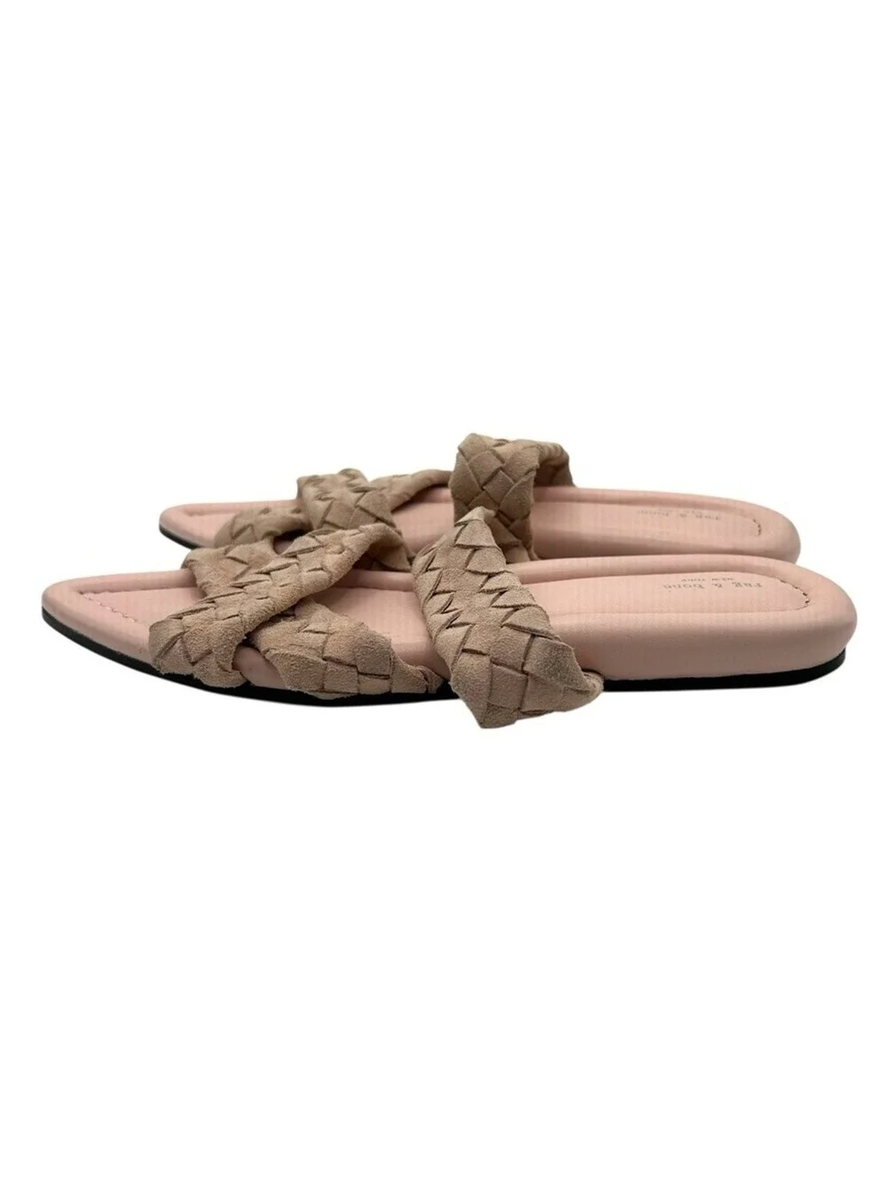 Rag & Bone Pink Woven Slide Sandals Flat Mule Shoes Size 7.5